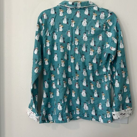Munki Munki Flannel Snowman Pajama Top M - Picture 4 of 6